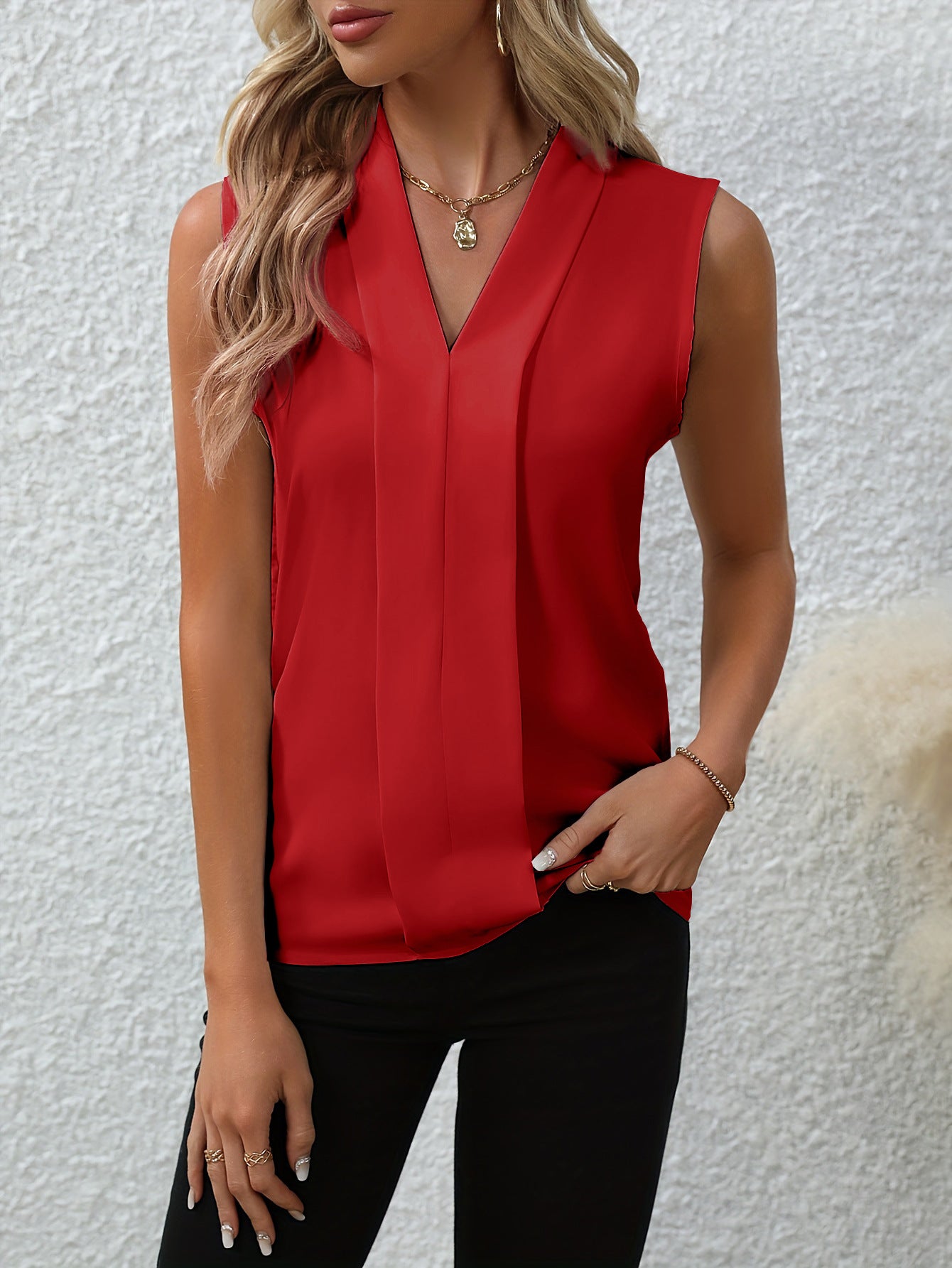 NERA™ Elina Chemisier Sans Manches Col en V