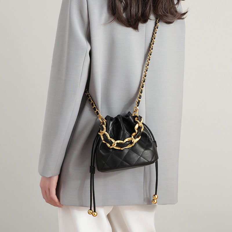 Charlox™ Bella Mini Sac Seau en Cuir Véritable