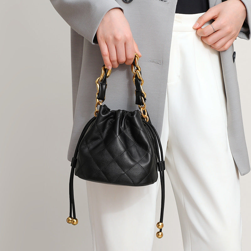 Charlox™ Bella Mini Sac Seau en Cuir Véritable