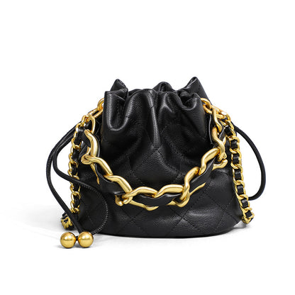 Charlox™ Bella Mini Sac Seau en Cuir Véritable