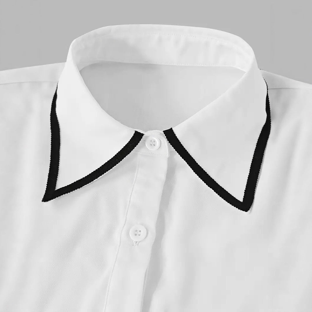 NERA™ Tie Chemise Col Cravate Manches Longues