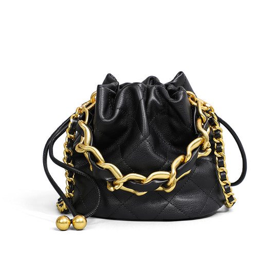 Charlox™ Bella Mini Sac Seau en Cuir Véritable