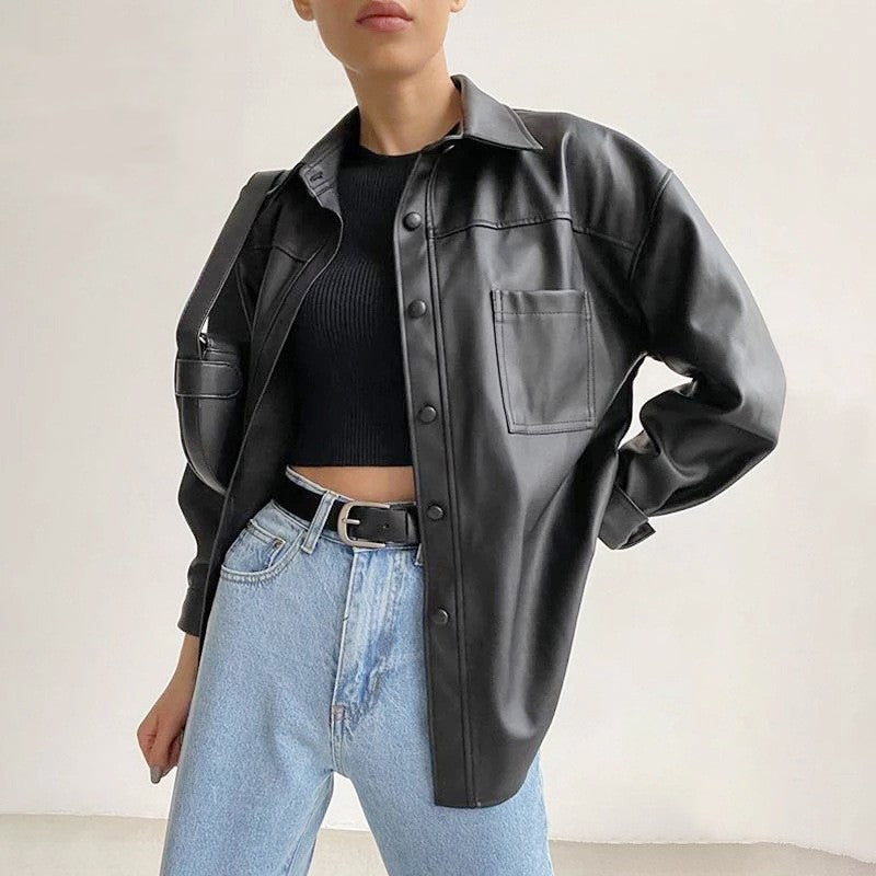 VESPER™ Cipher Veste Biker Ample en Cuir