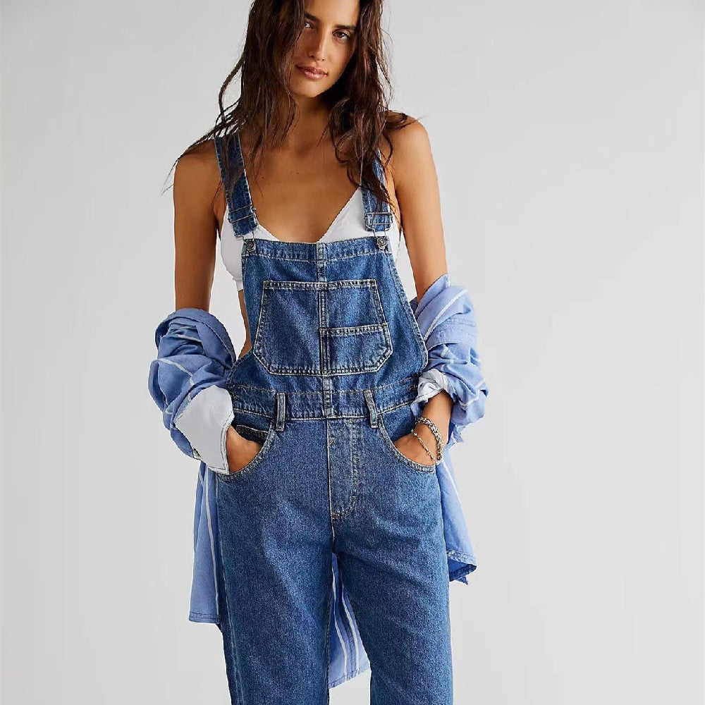LUXORIA™ Salopette  Jean Large Casual  : Le Minimalisme Urbain District