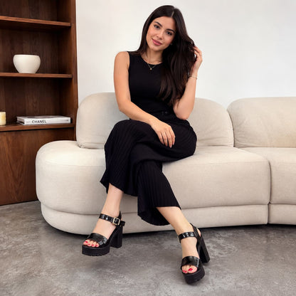 Sandales Confortables à Talon Compensé