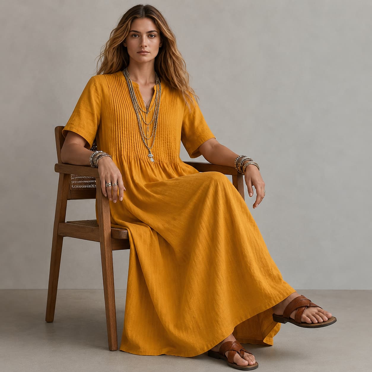 Robe Longue Plissée