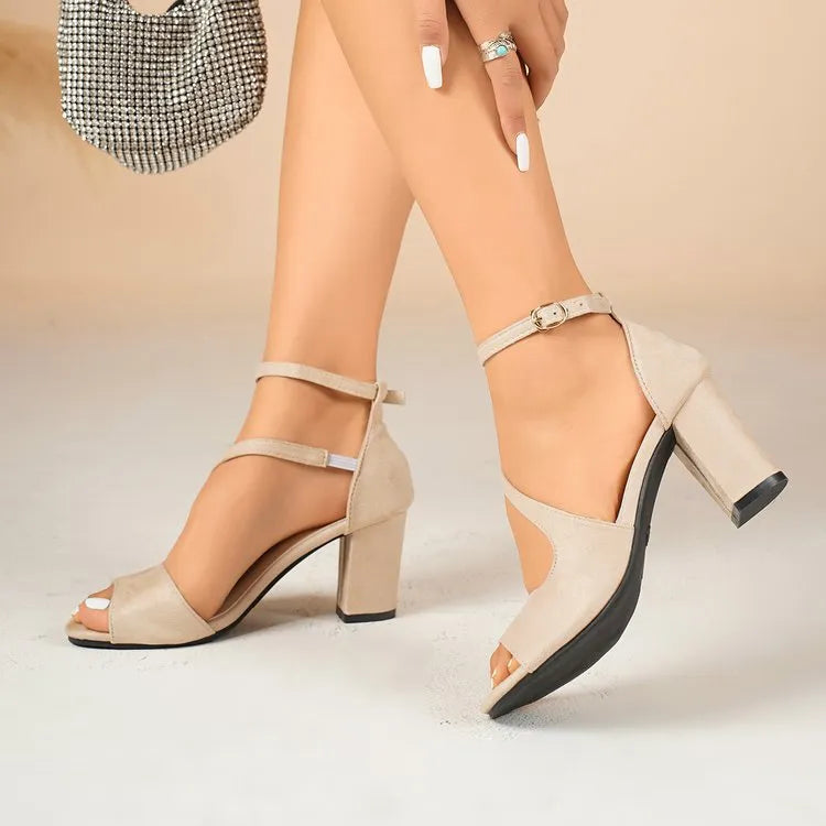 Sandales Romaines Femme à Talons Épais