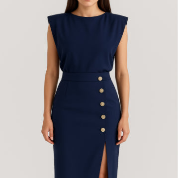 ISADORA™ Robe Midi Boutonnée Été Chic