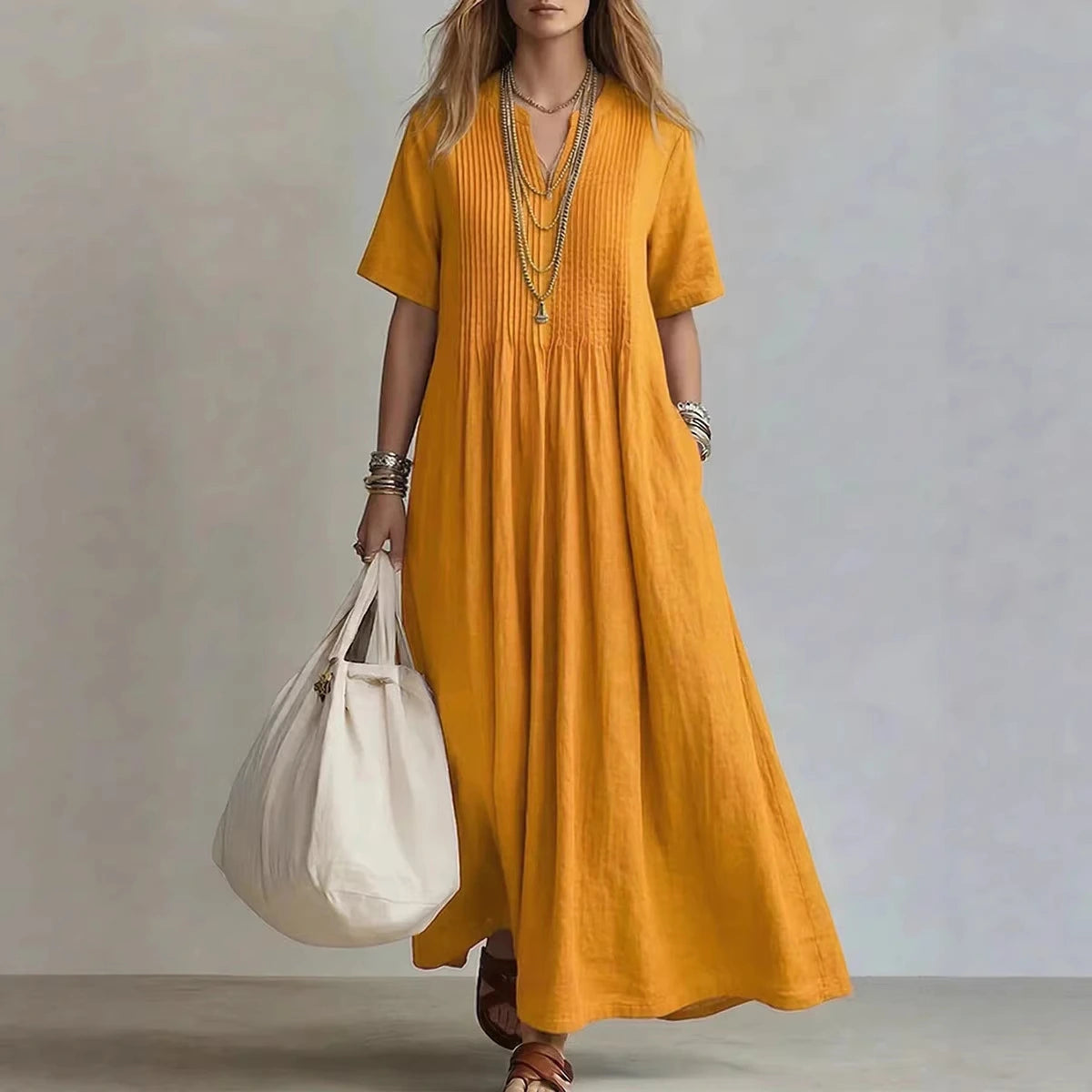 Robe Longue Plissée