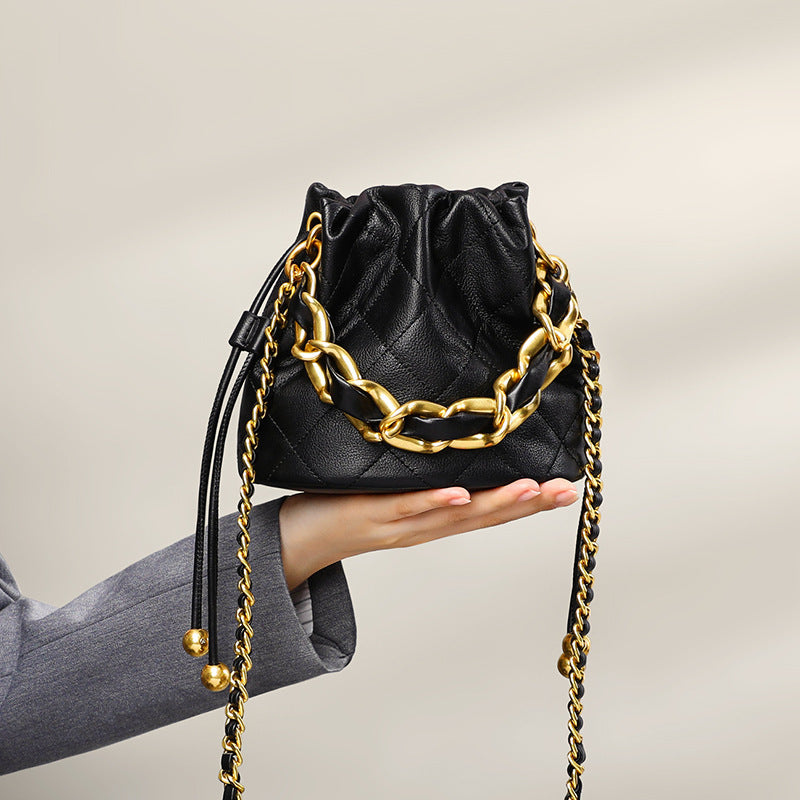 Charlox™ Bella Mini Sac Seau en Cuir Véritable