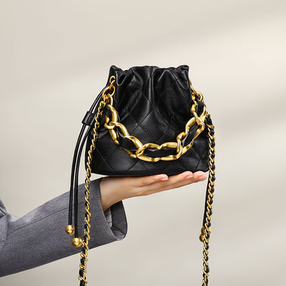 Charlox™ Bella Mini Sac Seau en Cuir Véritable