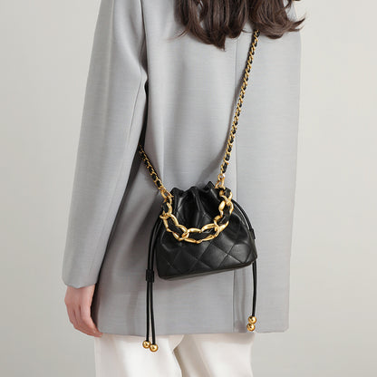 Charlox™ Bella Mini Sac Seau en Cuir Véritable