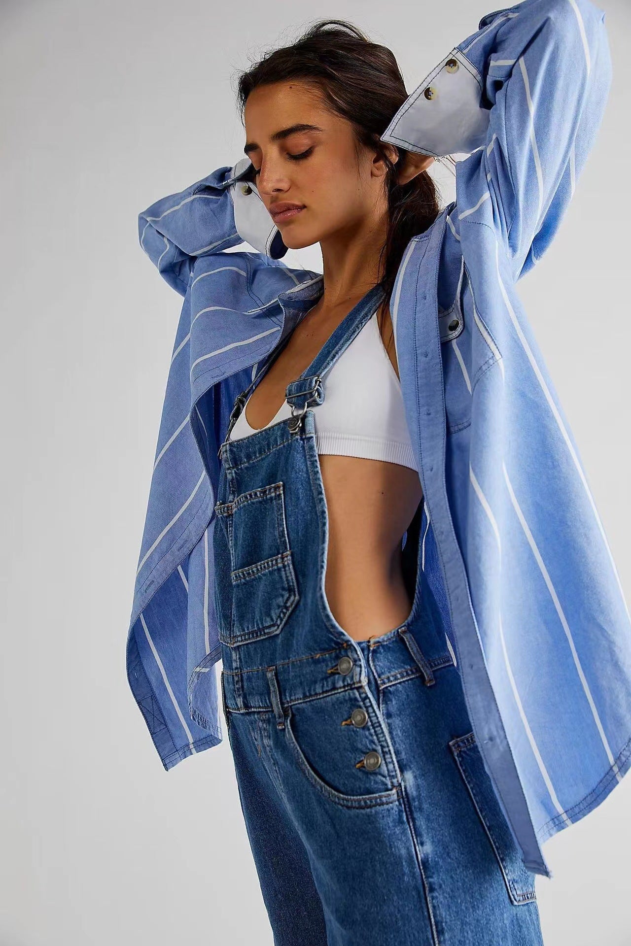 LUXORIA™ Salopette  Jean Large Casual  : Le Minimalisme Urbain District