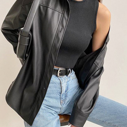VESPER™ Cipher Veste Biker Ample en Cuir