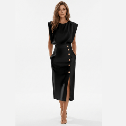 ISADORA™ Robe Midi Boutonnée Été Chic