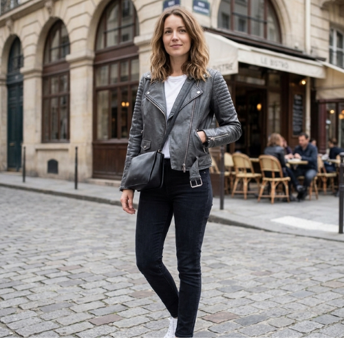 VESPER™ Rebel  Veste Motard PU Rock Chic