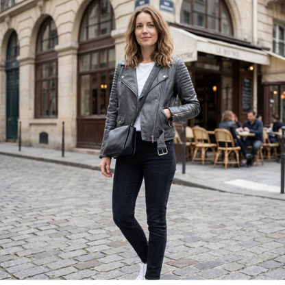VESPER™ Rebel  Veste Motard PU Rock Chic