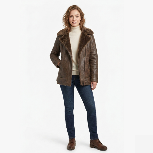 VESPER™ Aspen  Veste en Suédine & Col Fourrure