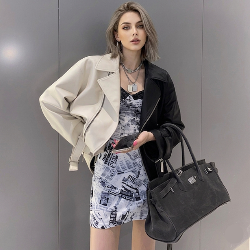 VESPER™ Vector Veste Biker Courte en Cuir Lavé