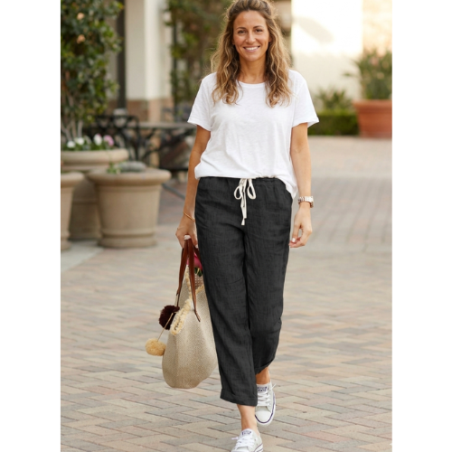 LUXORIA™ Linéa – Pantalon Fluide en Coton & Lin Confort Naturel